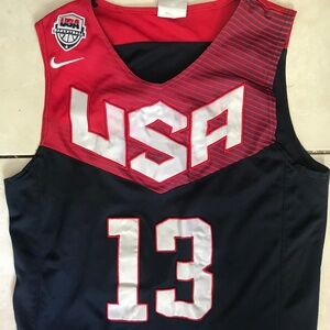 Mens James Harden #13 USA Olympic authentic Nike Blue Red Jersey Size Small